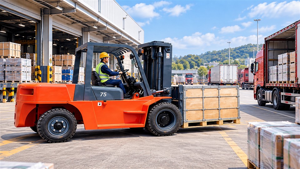 B29 off-road forklift in a September 9, 2026 work scenario