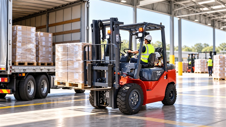CPY35 gasoline and LPG forklift in a September 9, 2026 work scenario