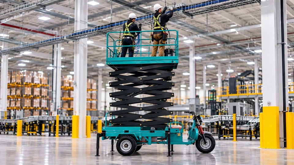 ZG-SPSL1214 self-propelled scissor lift in a September 9, 2026 work scenario