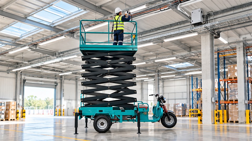 GTJZ3812E-X electric scissor lift operating scenario