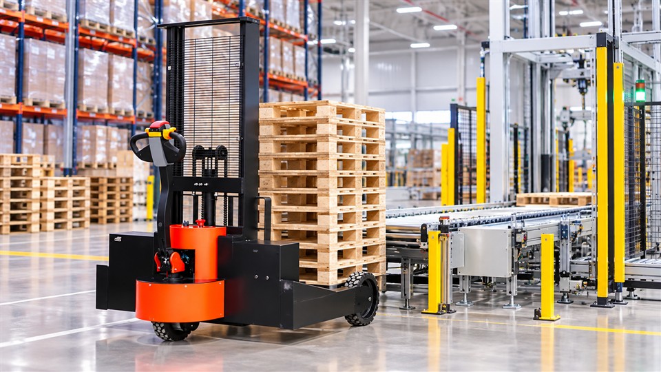 CDD85-R electric pallet stacker in a September 9, 2026 work scenario