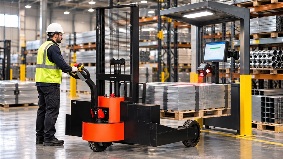 ZG-MYCPDB electric counterbalanced stacker material handling application