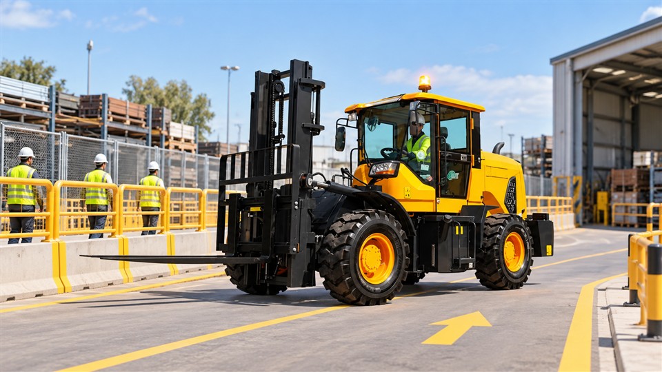 936 3-ton off-road forklift material handling application