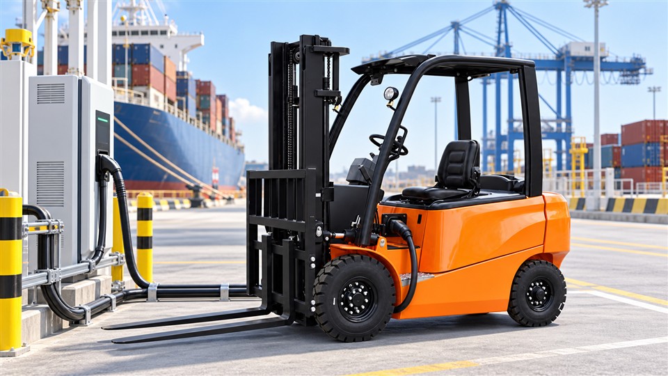 B60 heavy-duty lithium electric forklift material handling application