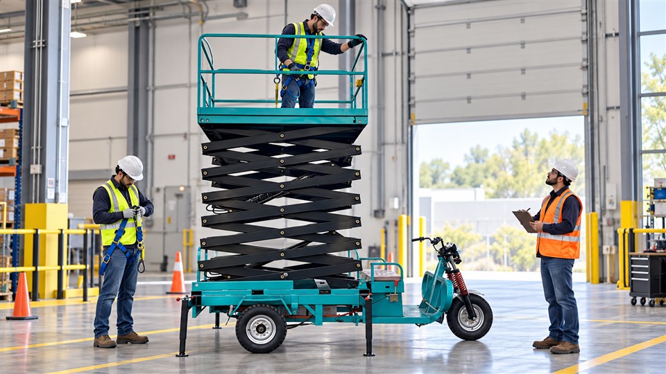 ZG-QB16 articulating boom lift in a September 10, 2026 work scenario