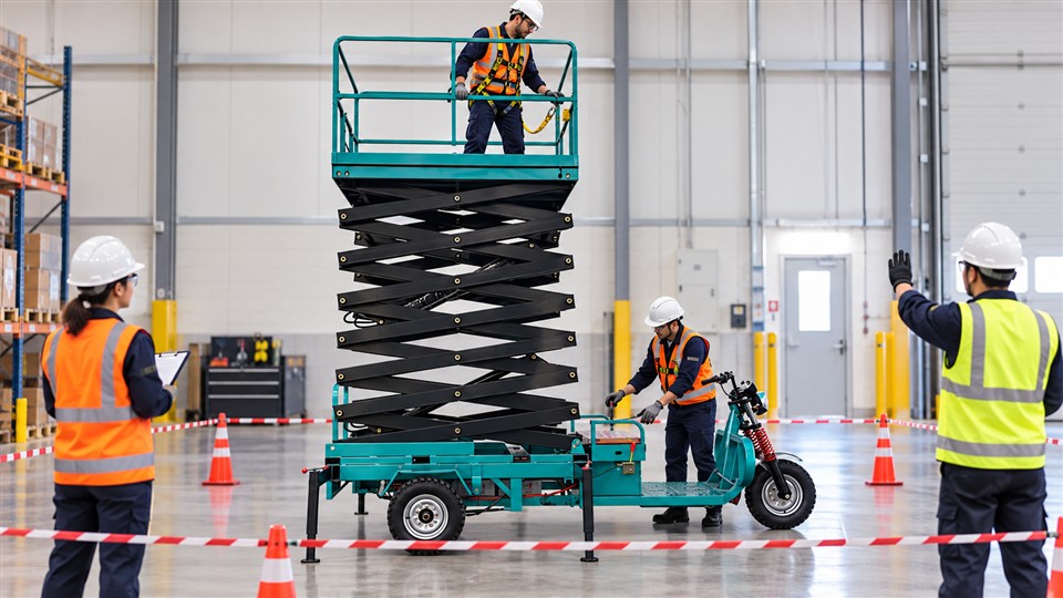 ZG-SPSL1214 self-propelled scissor lift operating scenario