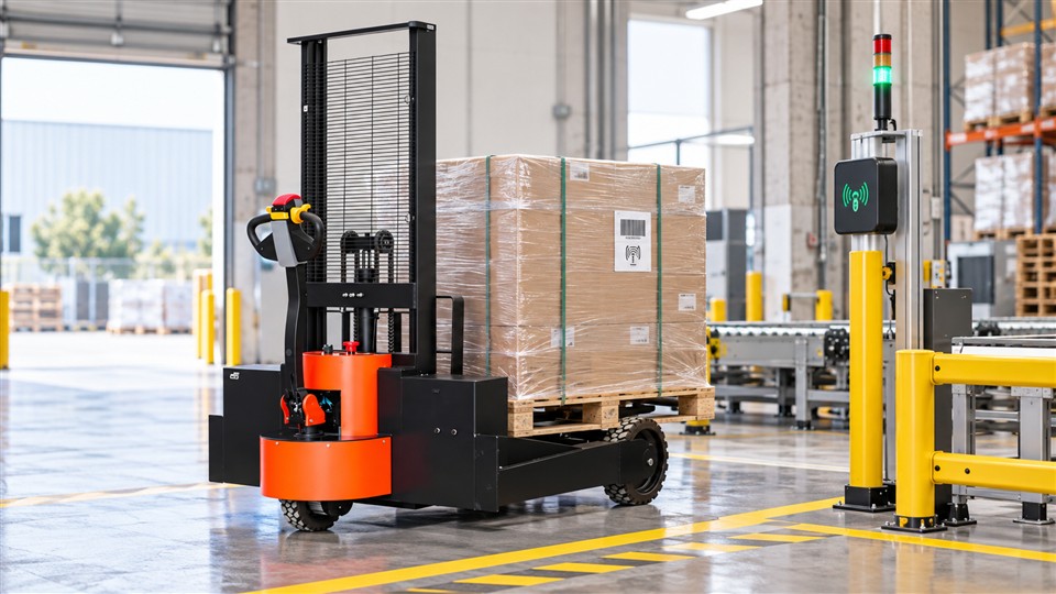 ZG-MYCPDB electric counterbalanced stacker in a September 11, 2026 work scenario