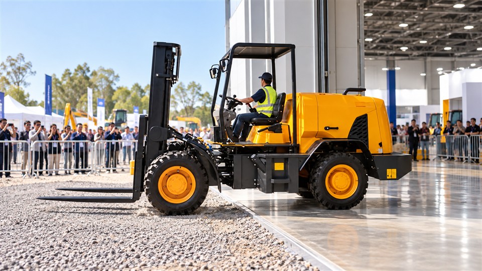 5-ton off-road forklift material handling application