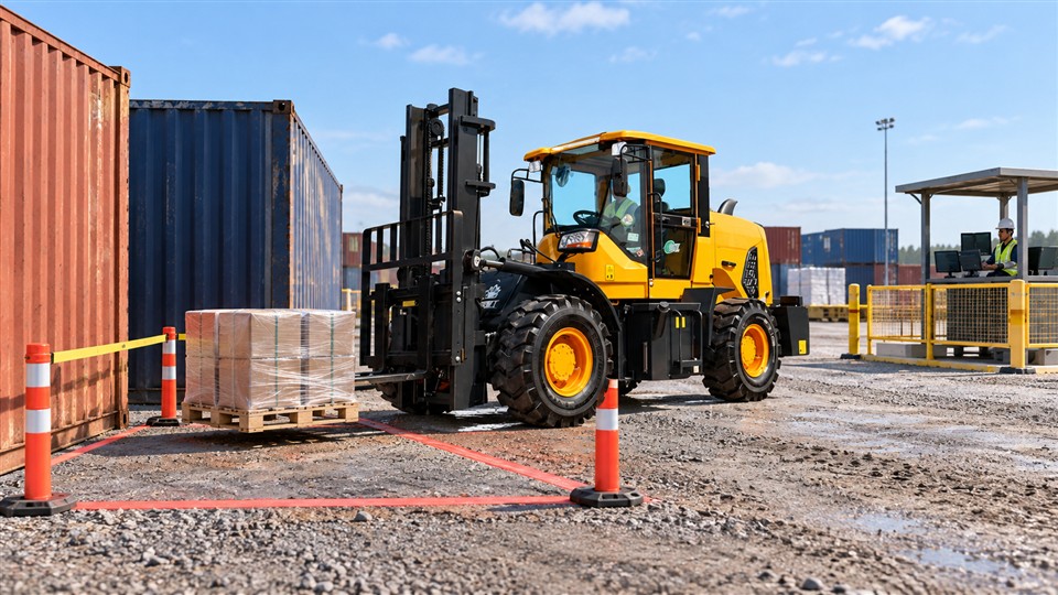 B29 off-road forklift material handling application