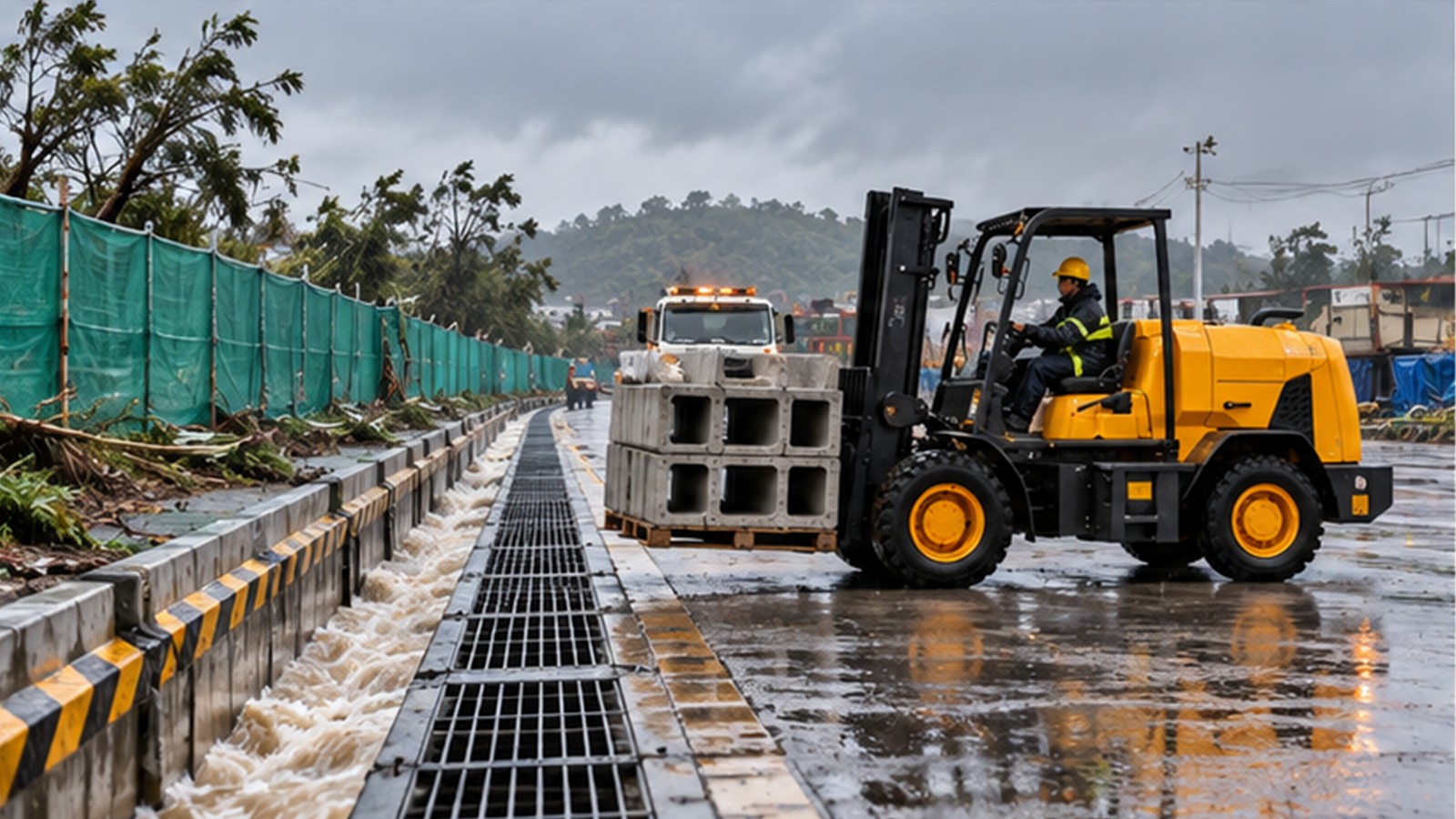 Typhoon Backlogs in Asia: Rough-Terrain Forklifts for Emergency Cargo Yards scene 2