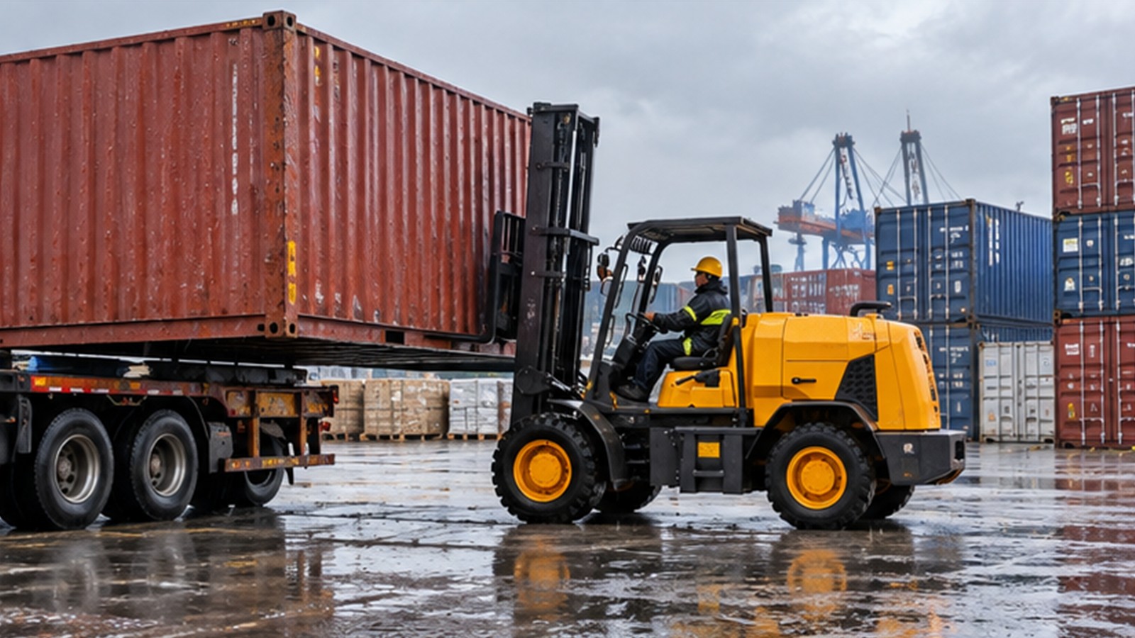 Typhoon Backlogs in Asia: Rough-Terrain Forklifts for Emergency Cargo Yards scene 3