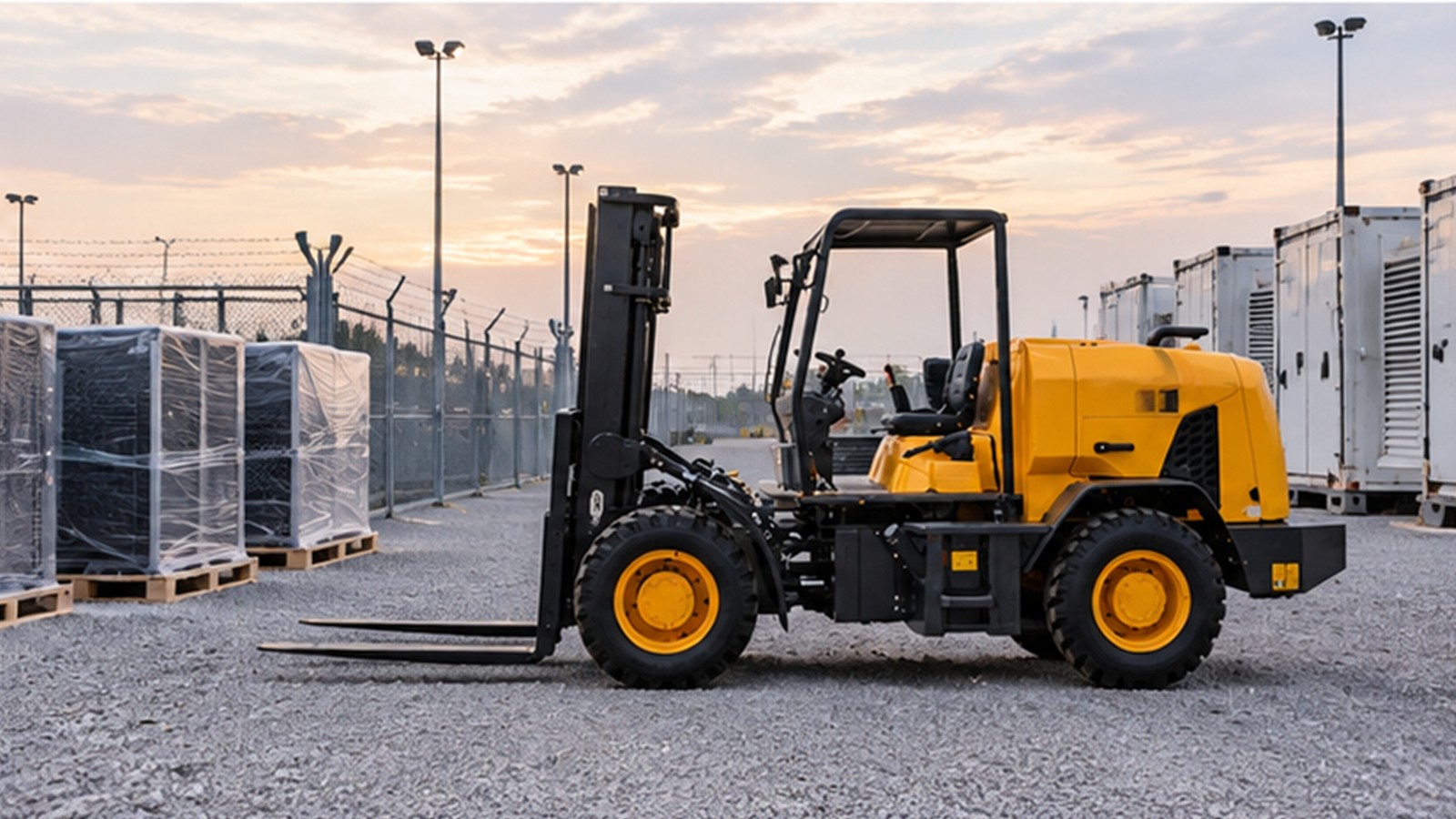 AI Data Center Boom: Rough-Terrain Forklifts for Power Equipment Delivery scene 3