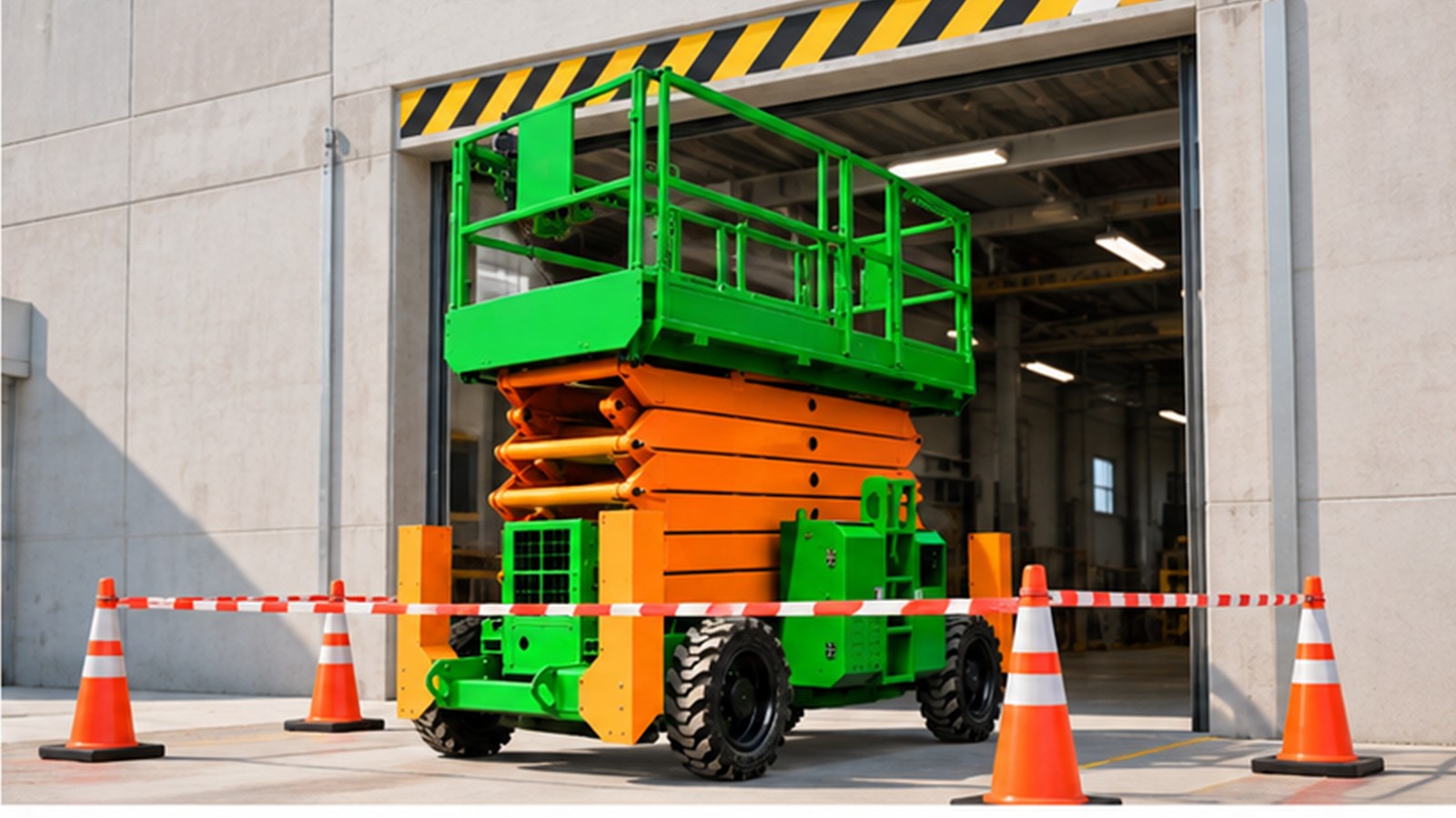 MEWP Entrapment Prevention: Safe Work Near Doorways and Overhead Structures scene 1