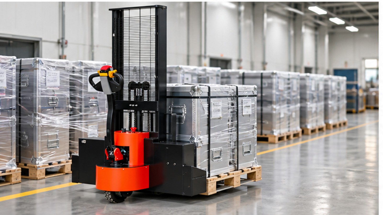 High-Value Air Cargo Growth: Electric Stacker Handling for AI Components scene 2