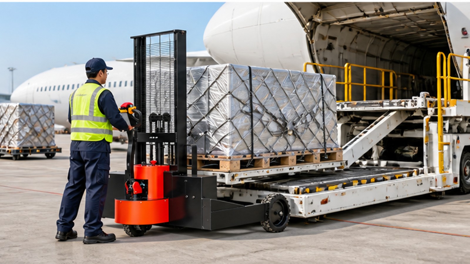 High-Value Air Cargo Growth: Electric Stacker Handling for AI Components scene 3