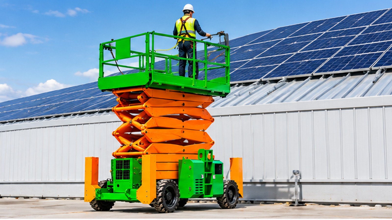Solar Rooftop Expansion: Safer Aerial Platform Access for Maintenance scene 1