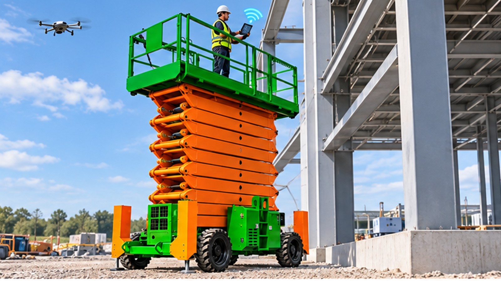 AI and 5G Worksites: Safer Aerial Platform Inspections in Connected Facilities scene 1