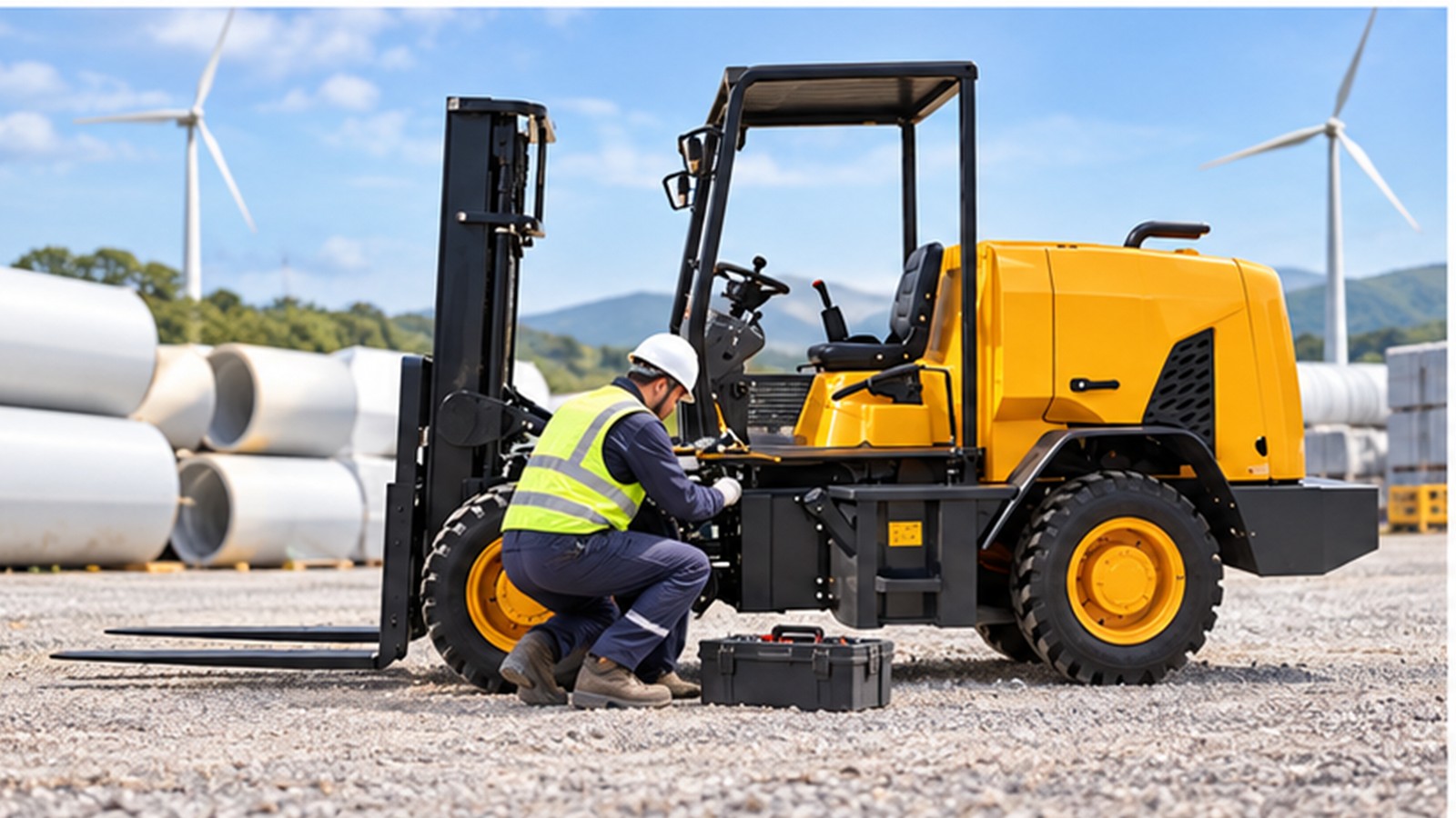 Green Intermodal Yards: Rough-Terrain Forklifts for Renewable Cargo scene 2