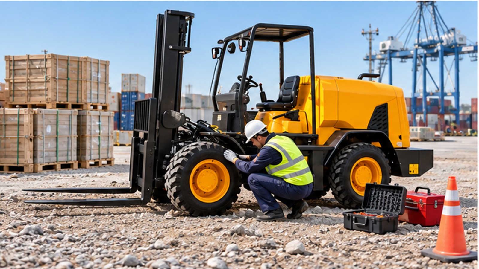 Autonomous Shipping Rules: Rough-Terrain Forklifts for New Port Interfaces scene 2