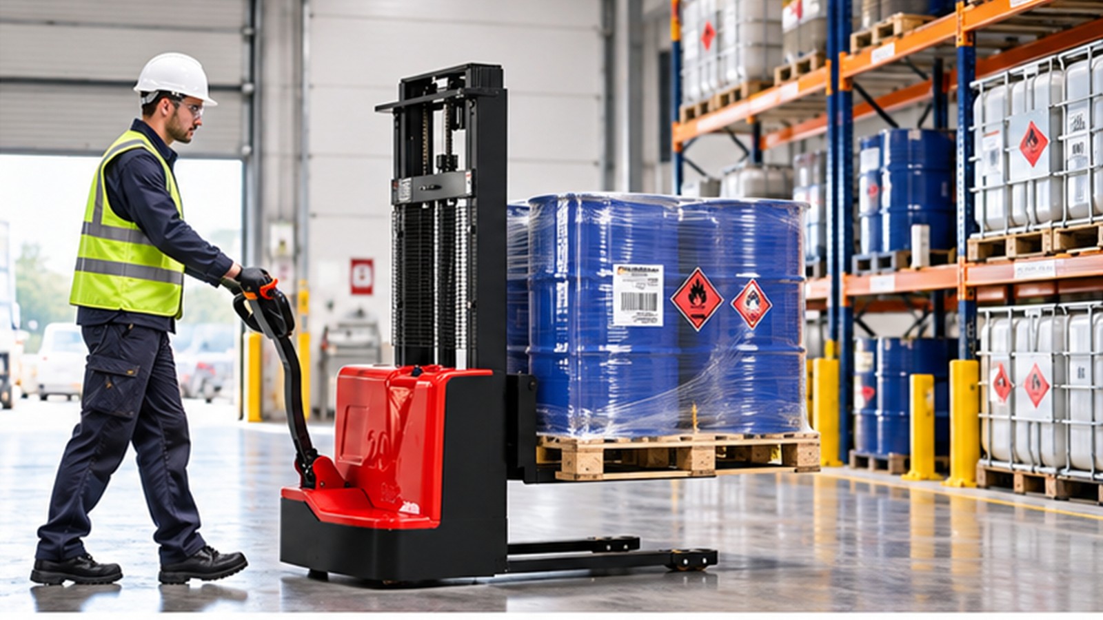 eFTI 2027 Readiness: Electric Stackers for Digital Dangerous-Goods Records scene 1