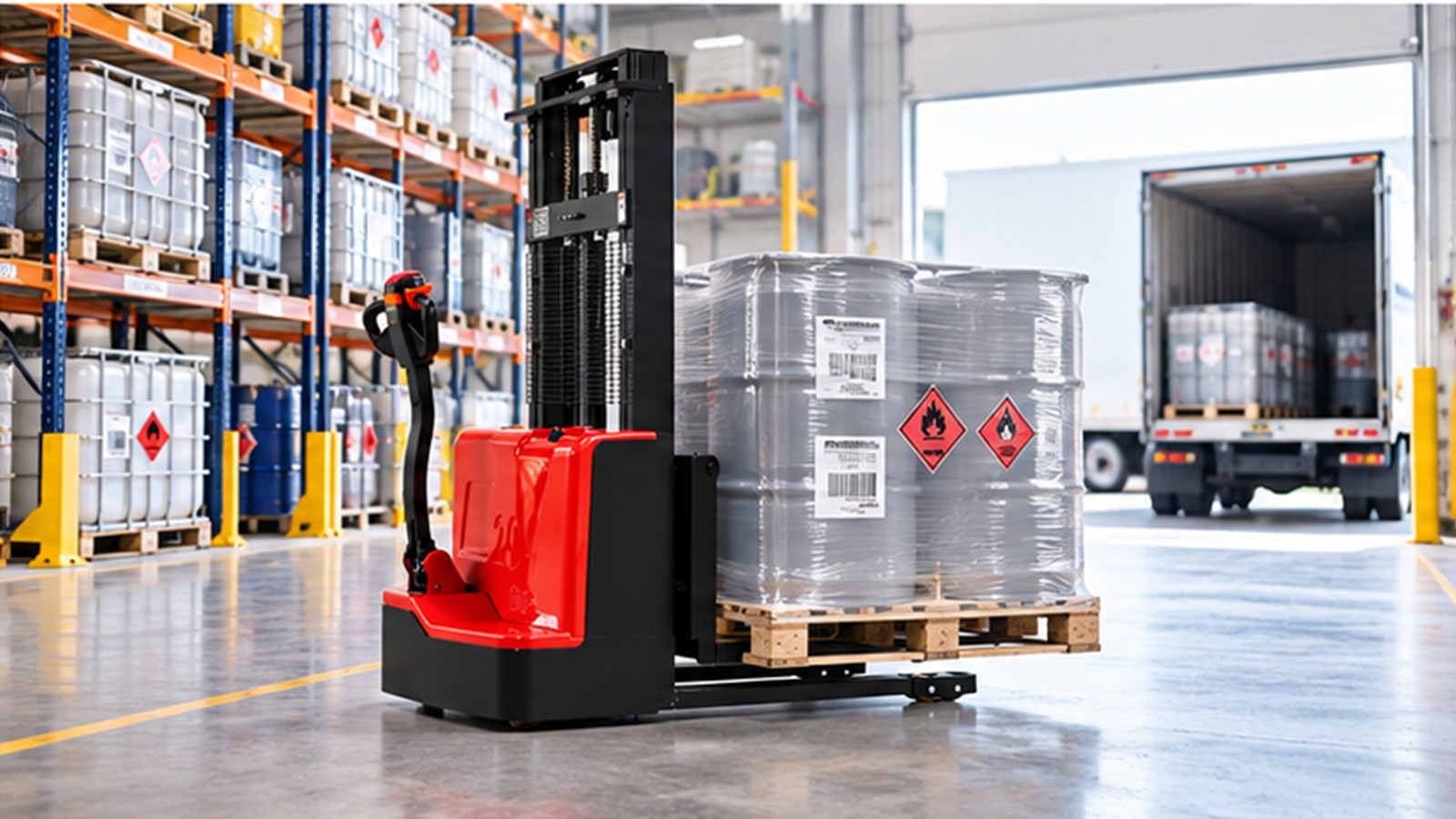 eFTI 2027 Readiness: Electric Stackers for Digital Dangerous-Goods Records scene 3