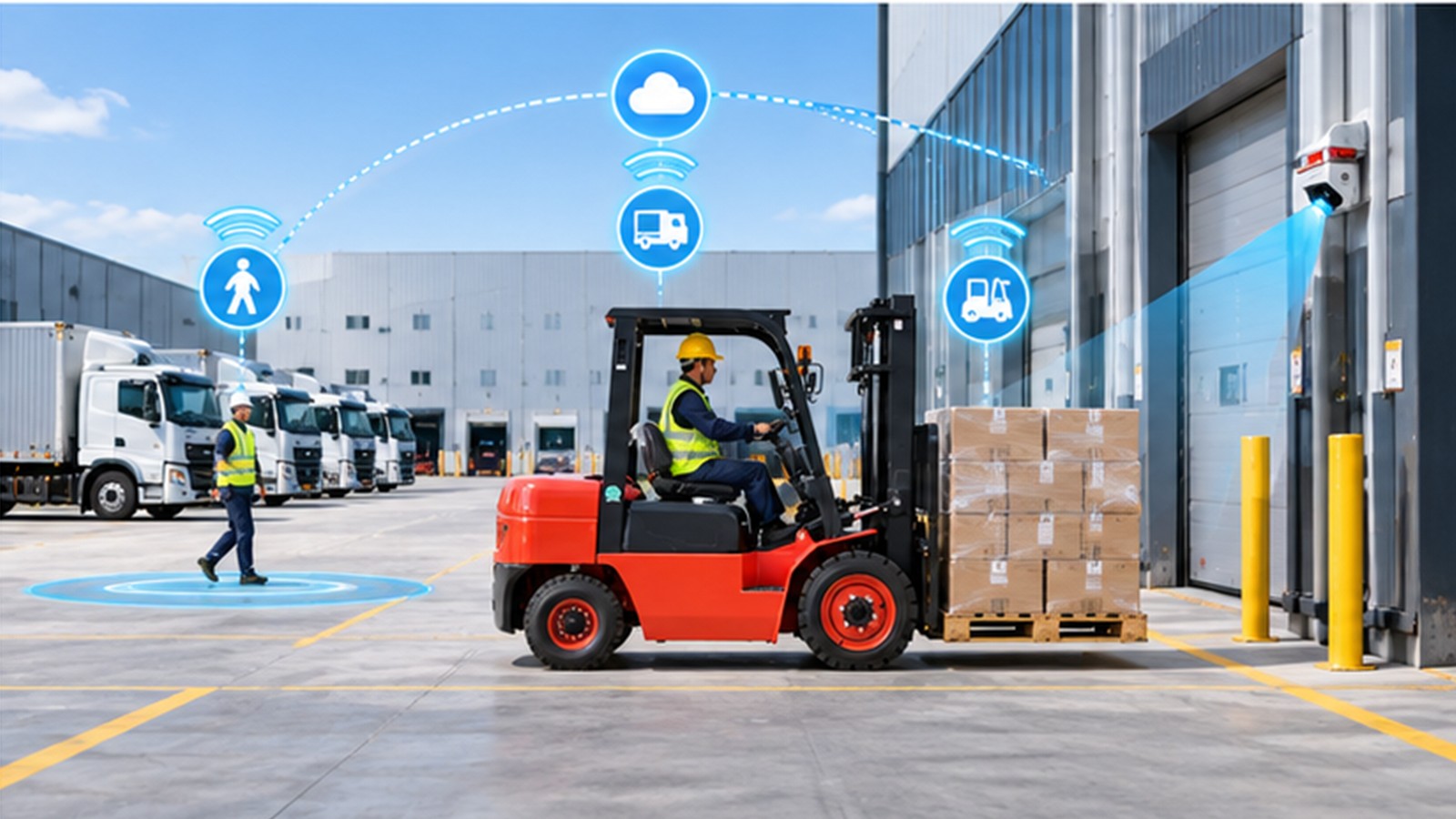 V2X-Connected Yards: Forklift Safety Where Vehicles, People and Docks Meet scene 3