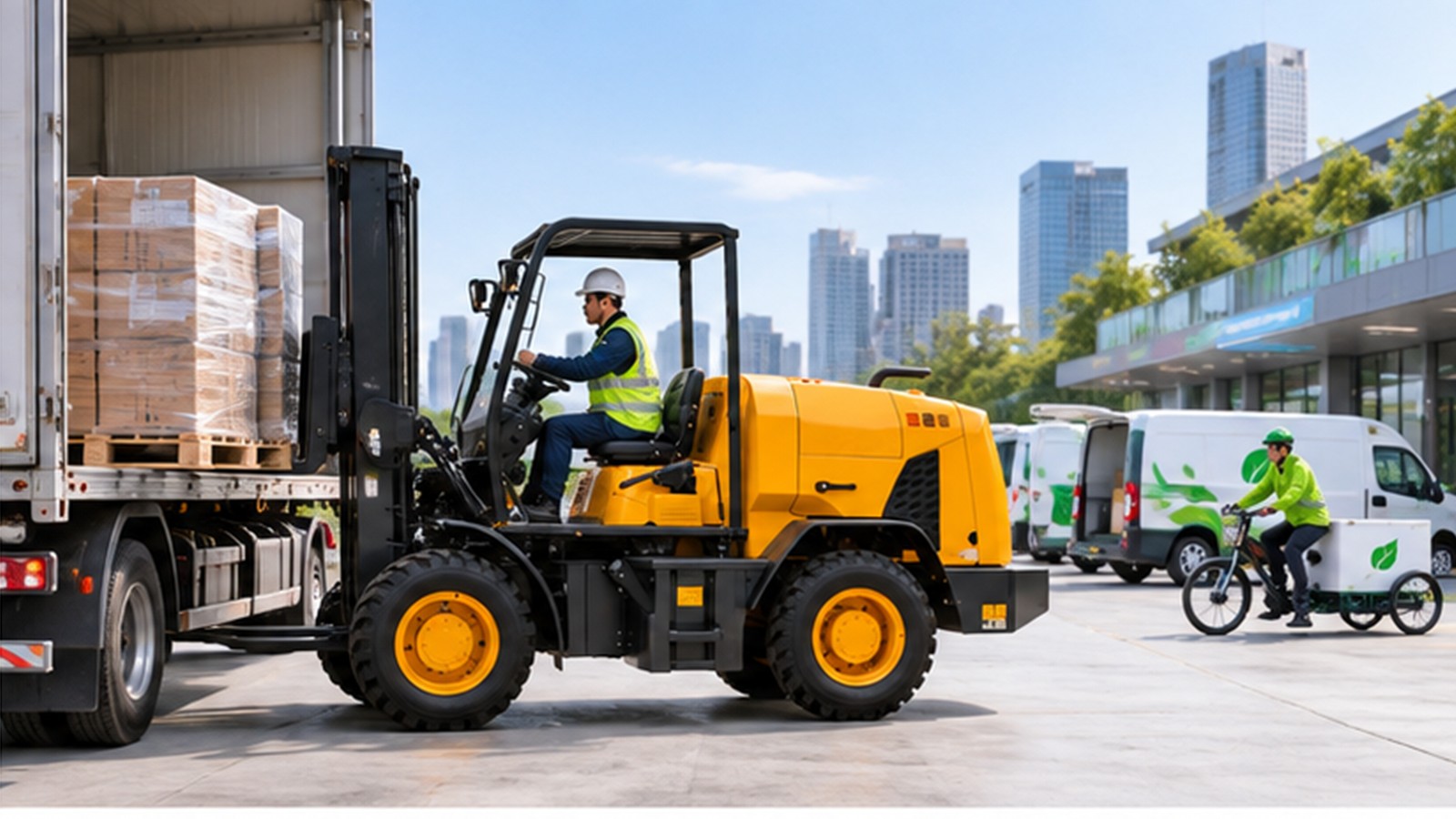 Urban Logistics Interfaces: Rough-Terrain Forklifts at Multimodal Hubs scene 1