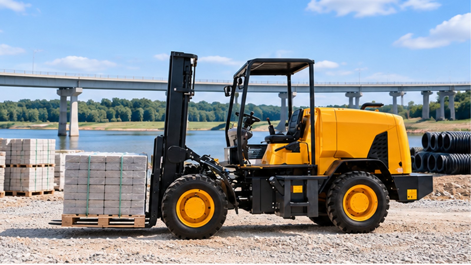 Climate-Ready Projects: Rough-Terrain Forklifts for Resilient Infrastructure Sites