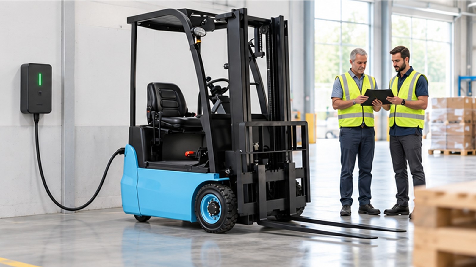 Energy-Efficient Mobility Week: Smart Charging for Electric Forklift Fleets scene 3