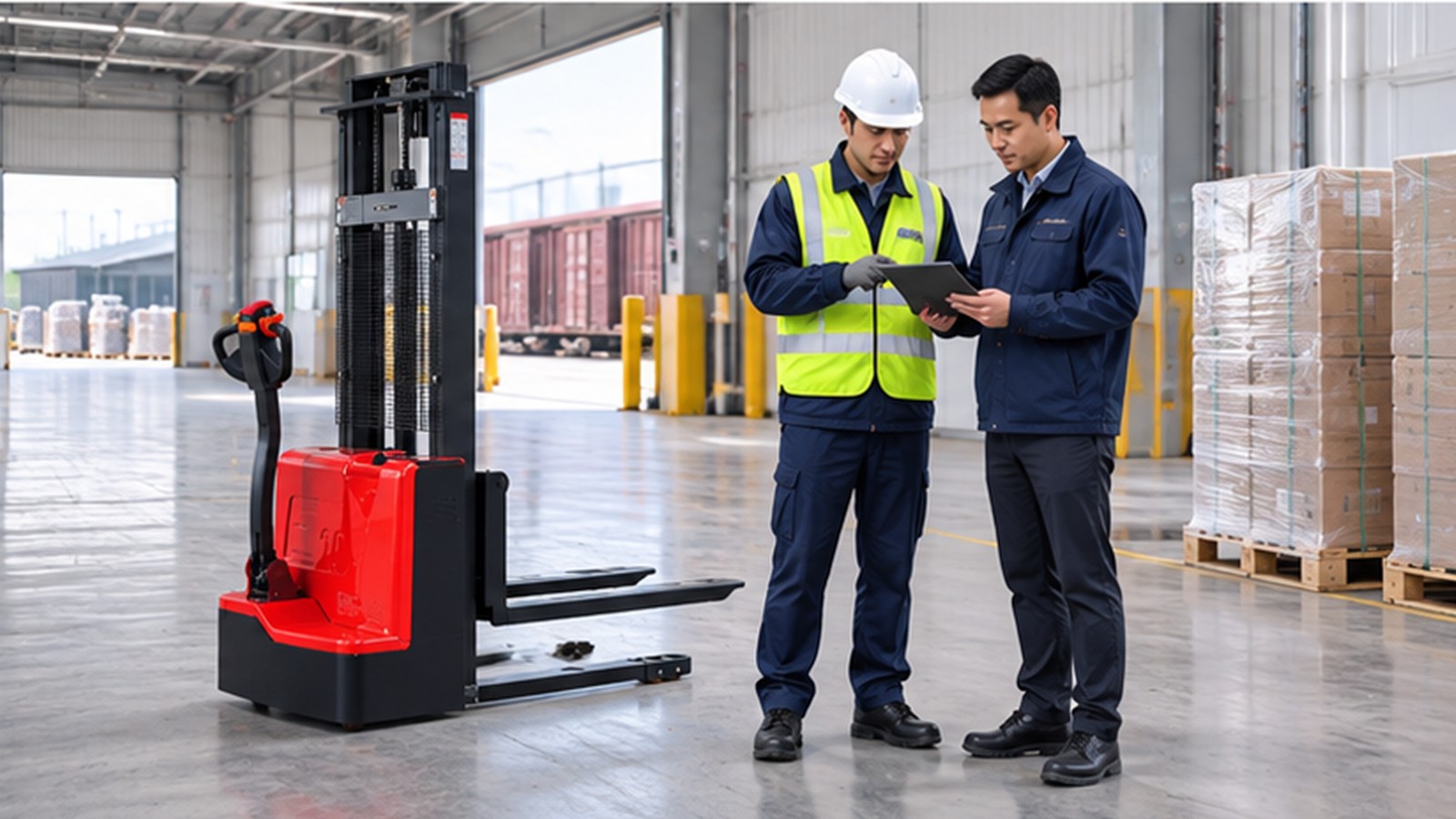 Digital Automatic Coupling: Electric Stacker Planning for Faster Rail Transfers scene 3