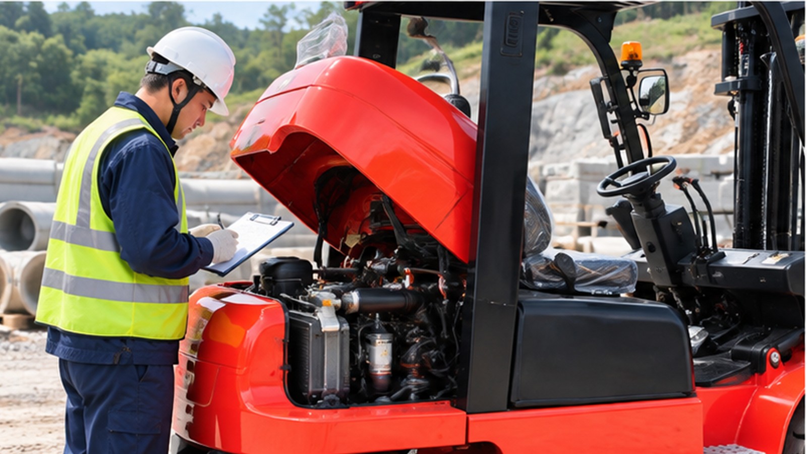 Tunnel Construction Logistics: Diesel Forklift Controls for Portal Supply Yards scene 2