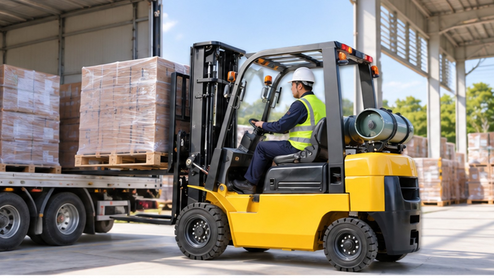 Customer-Oriented Rail Freight: Dual-Fuel Forklift Continuity at Consolidation Depots scene 1