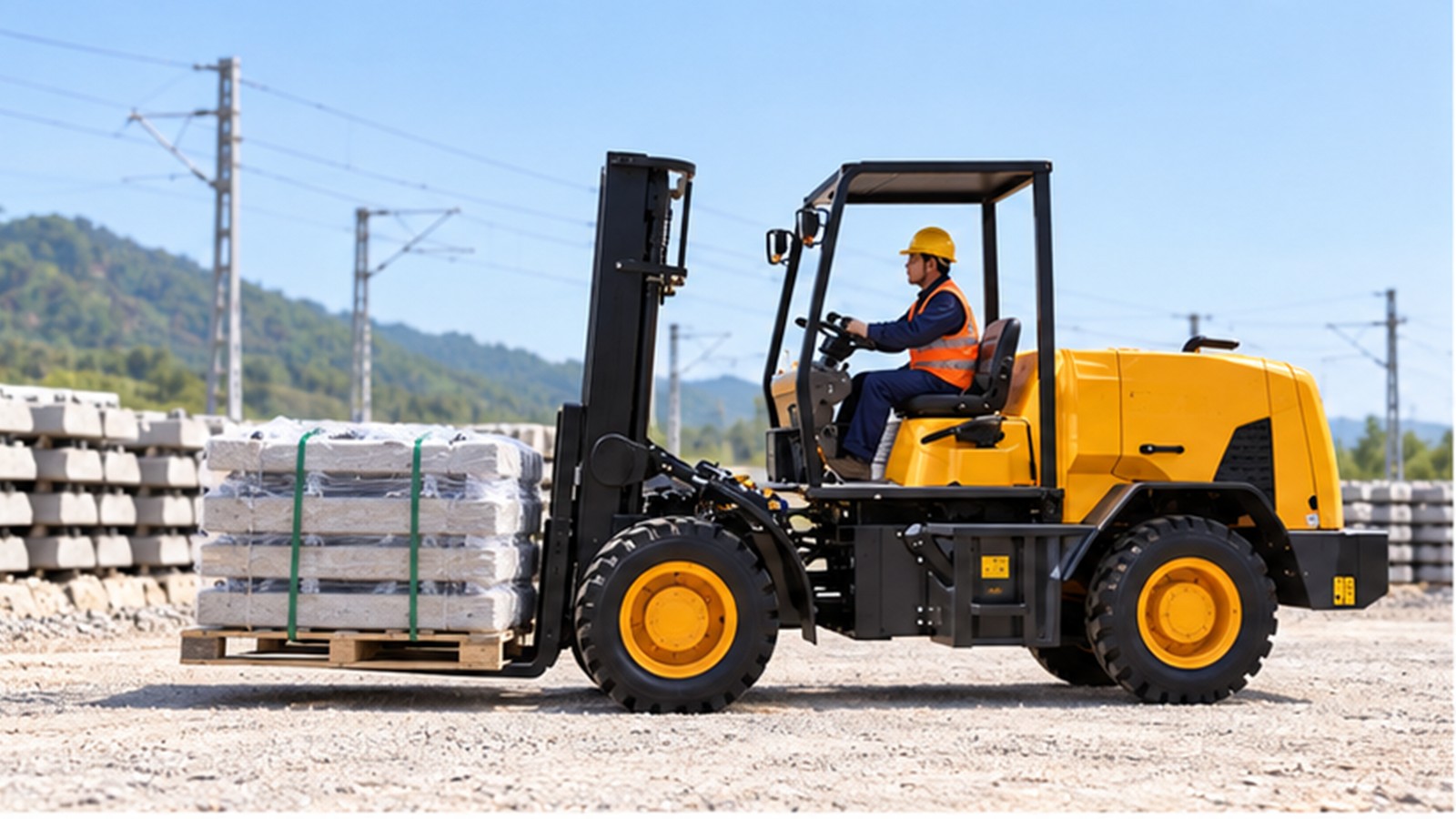 Rail Electrification Projects: Rough-Terrain Forklift Planning Beyond the Track