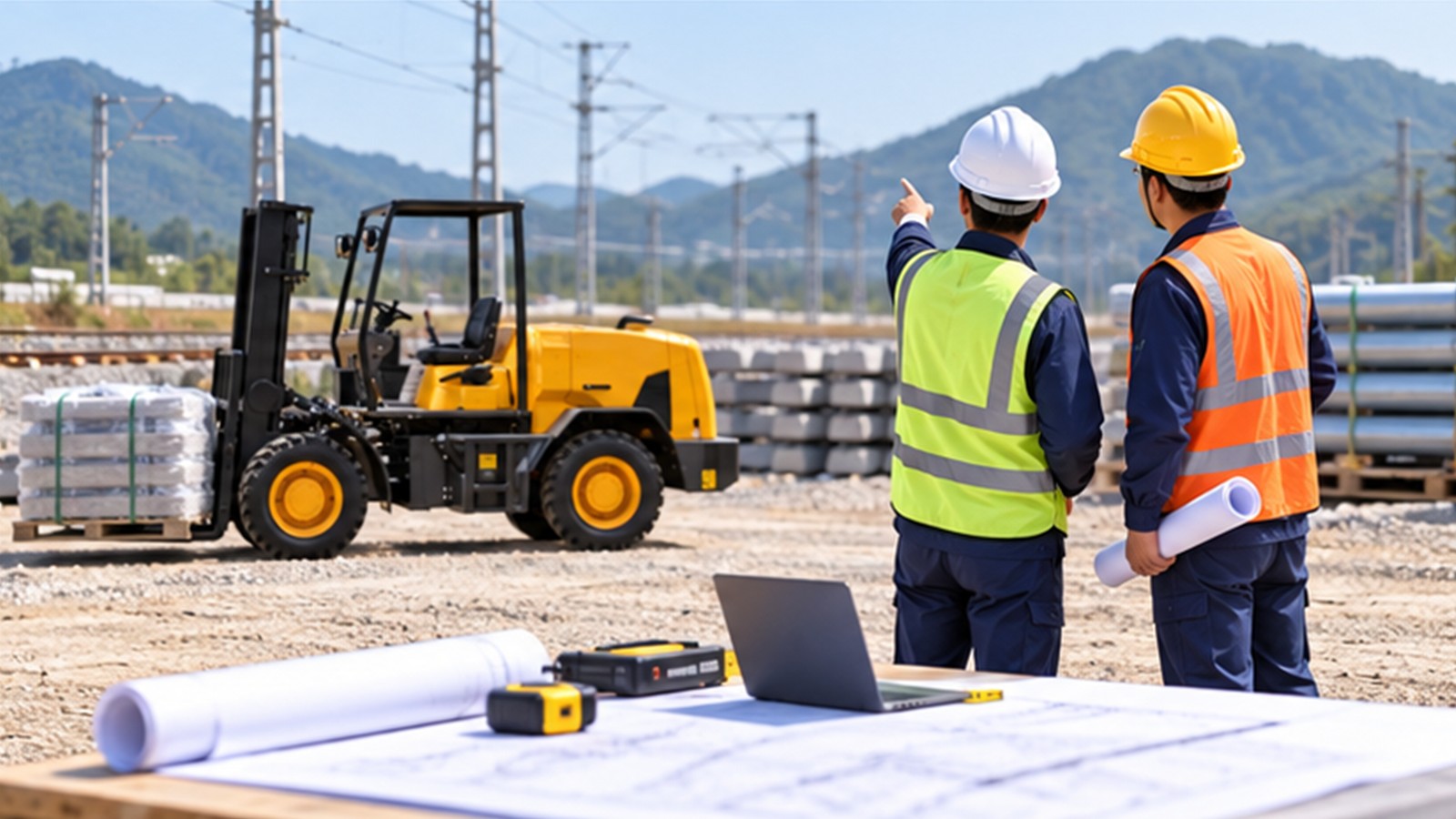 Rail Electrification Projects: Rough-Terrain Forklift Planning Beyond the Track scene 3