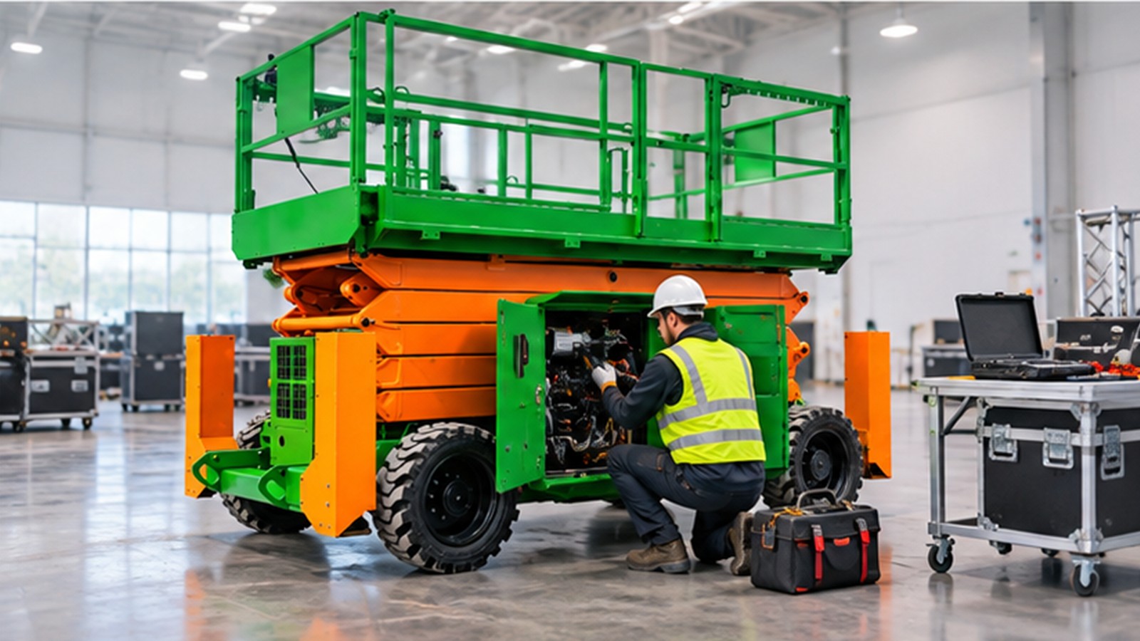 After the AI Mobility Boom: Human-Checked MEWP Maintenance in Workshops scene 3