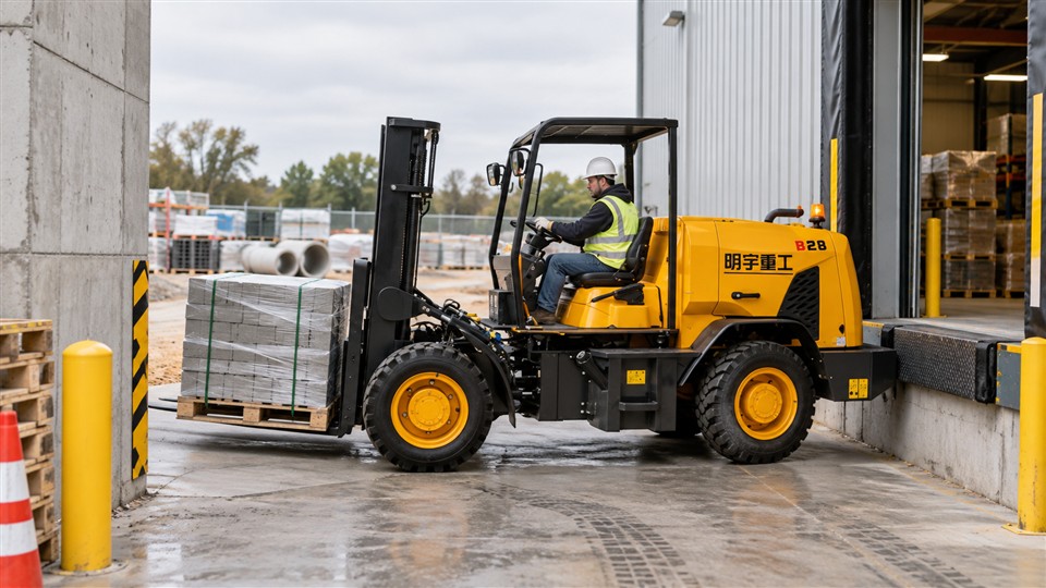 CPC30SY off-road forklift material handling application