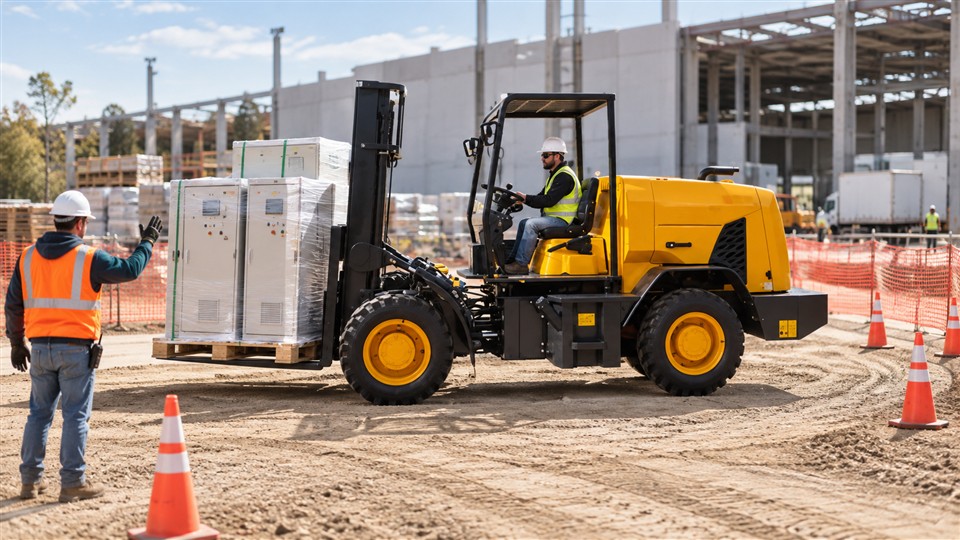 B28 off-road forklift in a September 29, 2026 work scenario