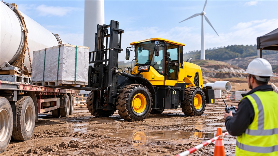 B29 off-road forklift in a September 29, 2026 work scenario