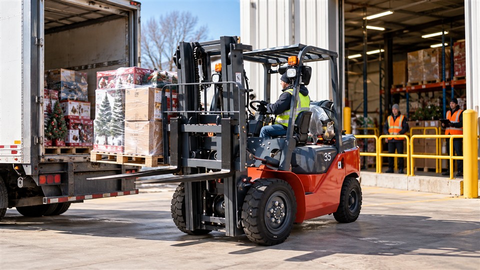 CPCY120 LPG forklift in a September 29, 2026 work scenario