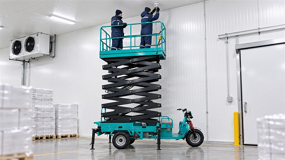 ZG-SPSL1214 self-propelled scissor lift in a September 29, 2026 work scenario