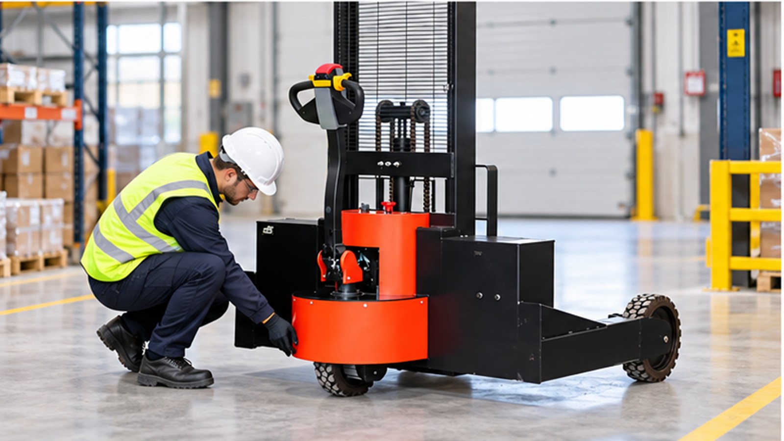 After Golden Week: A Controlled Electric Stacker Restart Sequence for Warehouses scene 2