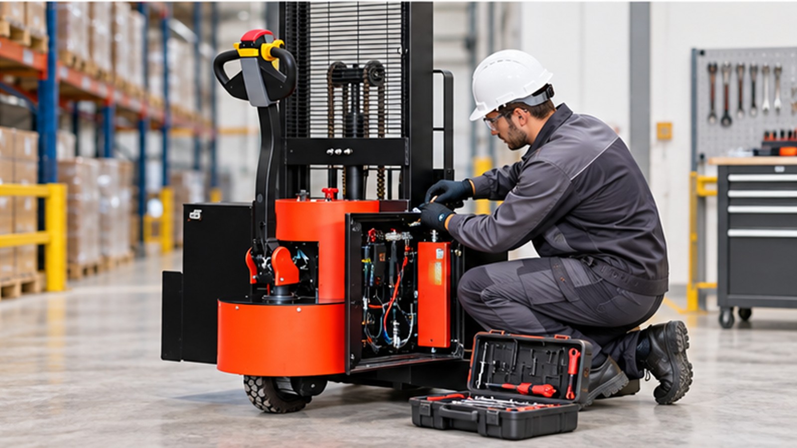 After Golden Week: A Controlled Electric Stacker Restart Sequence for Warehouses scene 3