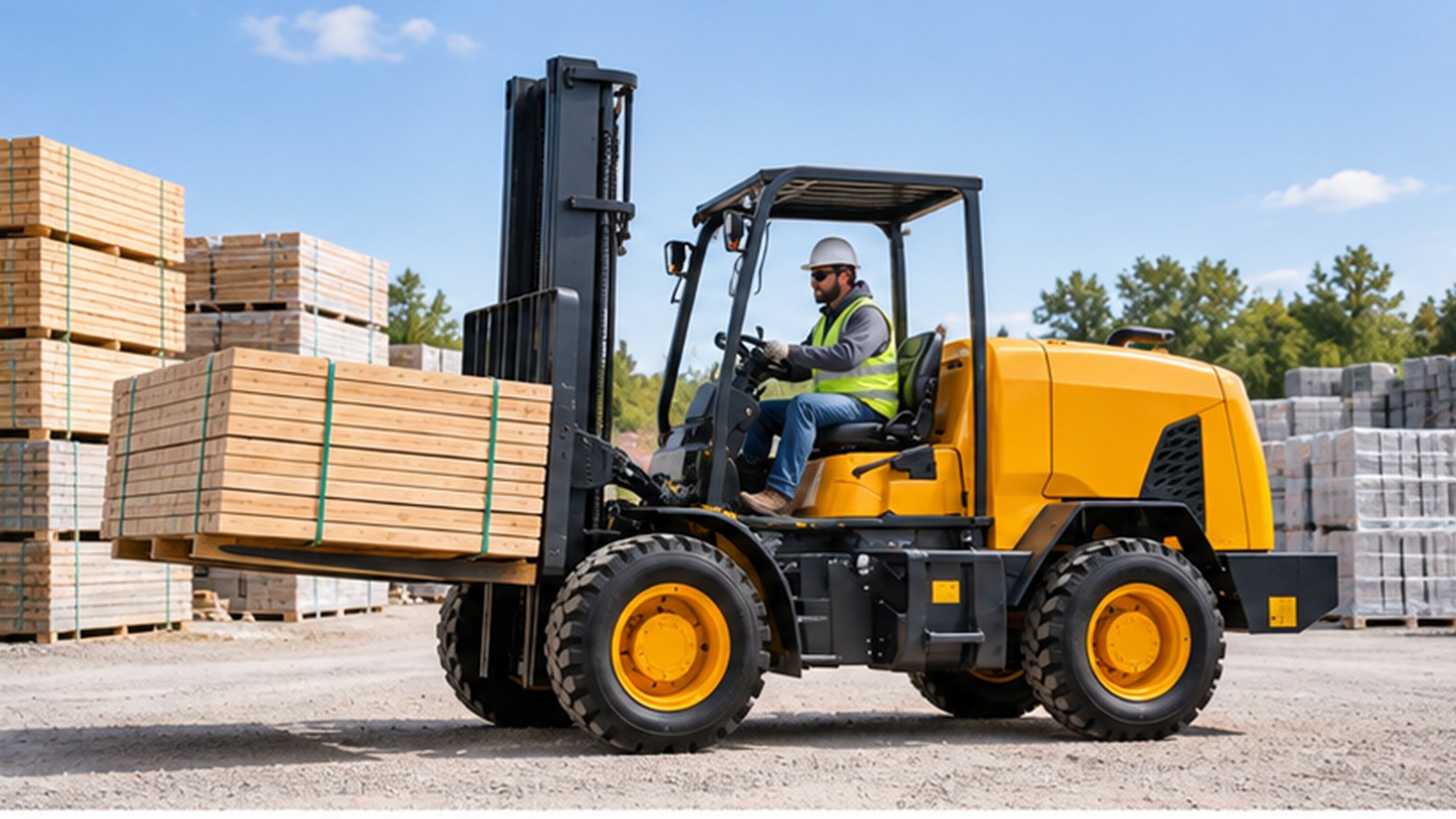 Building-Supply Yard Controls: Rough-Terrain Forklift Load-Center Discipline scene 1