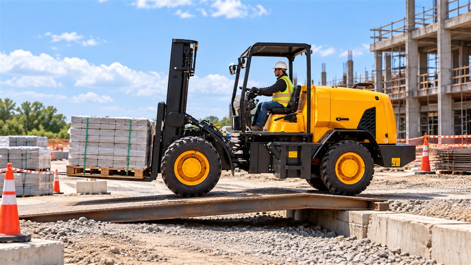 B28 off-road forklift material handling application