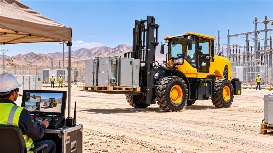 CPC30SY off-road forklift in a October 2, 2026 work scenario