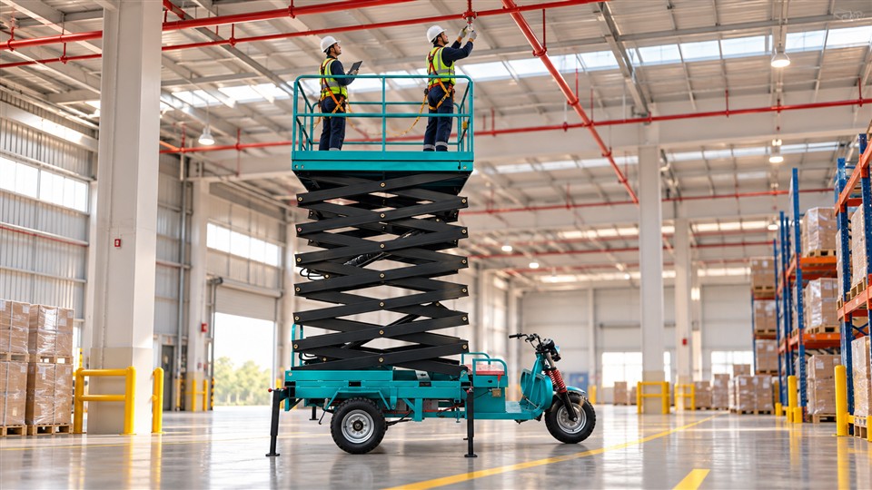 ZG-SPSL1214 scissor lift material handling application