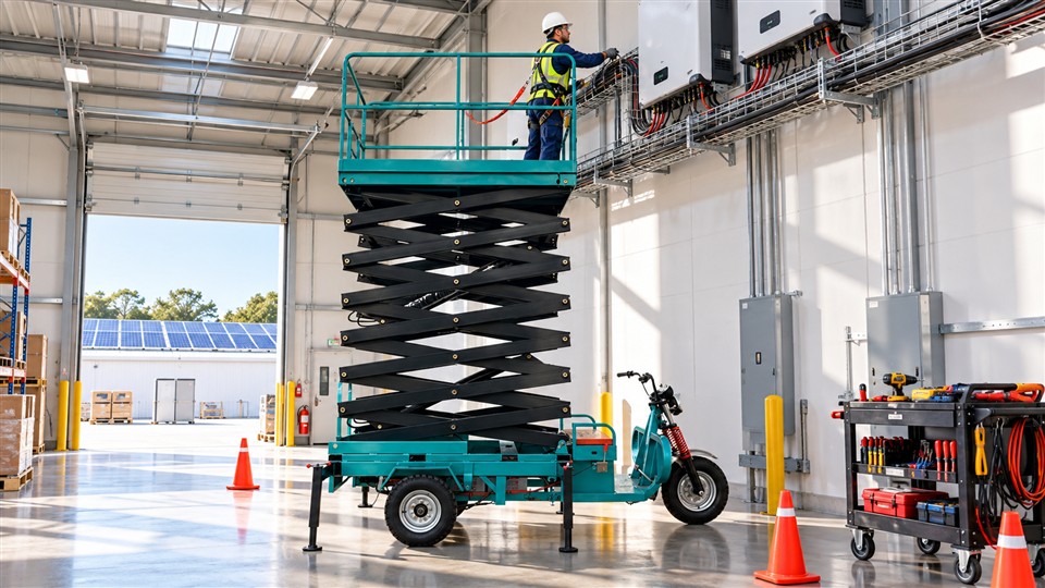 ZG-ZX14 articulating boom lift operating scenario