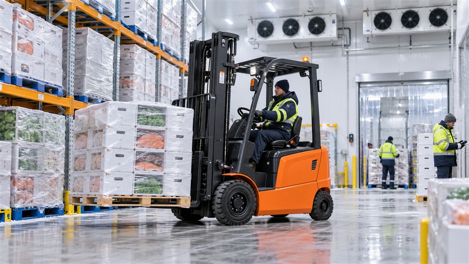 B20 2-ton lithium electric forklift in a October 22, 2026 work scenario