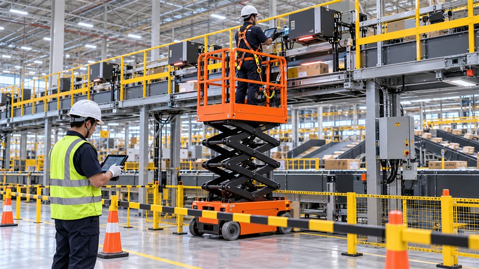 ZG-QB16 articulating boom lift material handling application