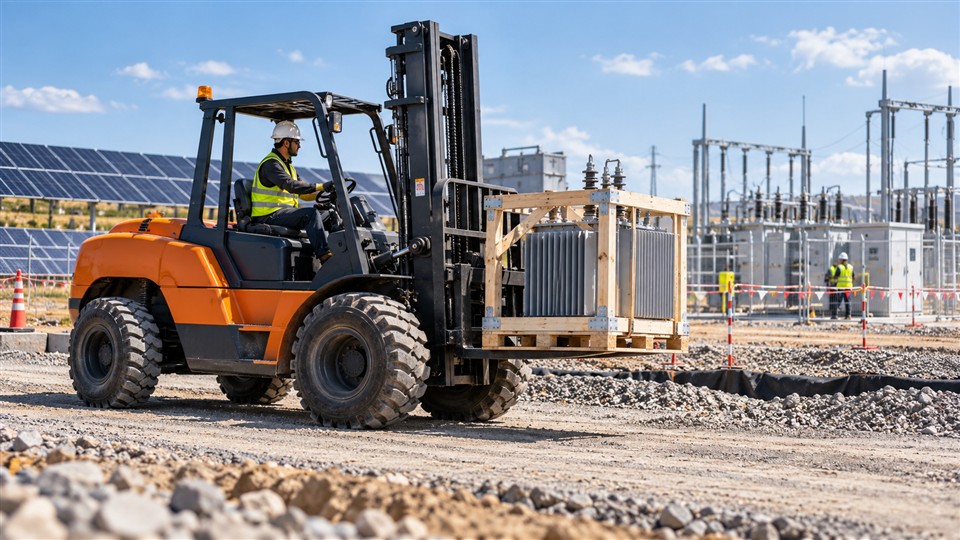 7-ton off-road forklift material handling application